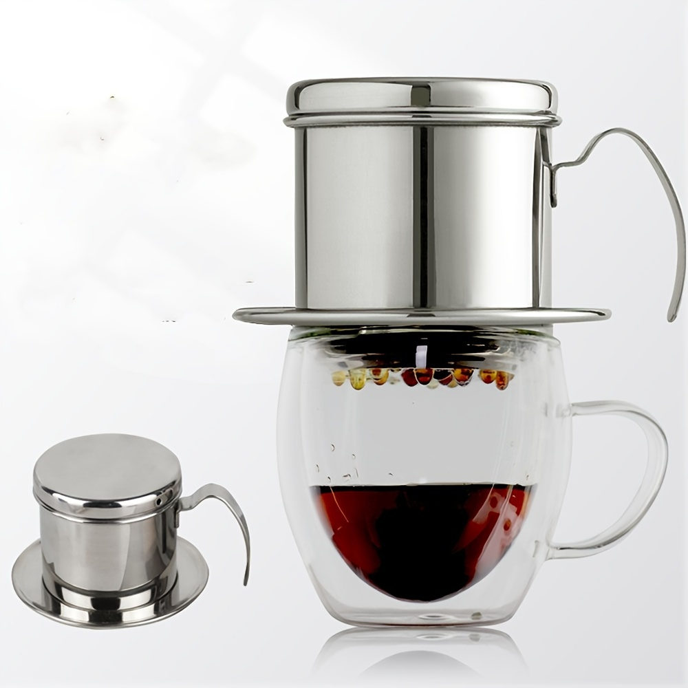 2X Vietnamese Coffee Filter Coffee Press Maker Reusable Phin Infuser  Strainer Pot Coffee Drip Brewer Manual Coffee 