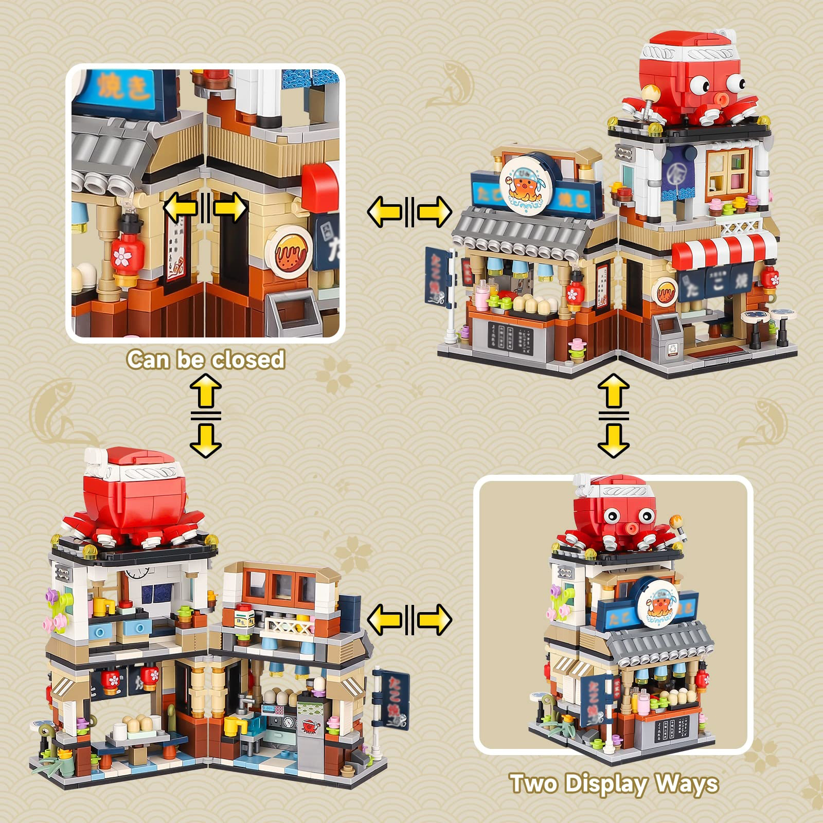 Street View Takoyaki Shop Mini blocs de construction jouets - Temu Canada
