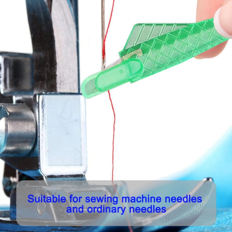 Surakey Automatic Needle Threader Sewing Desk Needle Threader with Case  Hand Double Hole Needle Threader Sewing Machine DIY Easy Thread Needle Hand