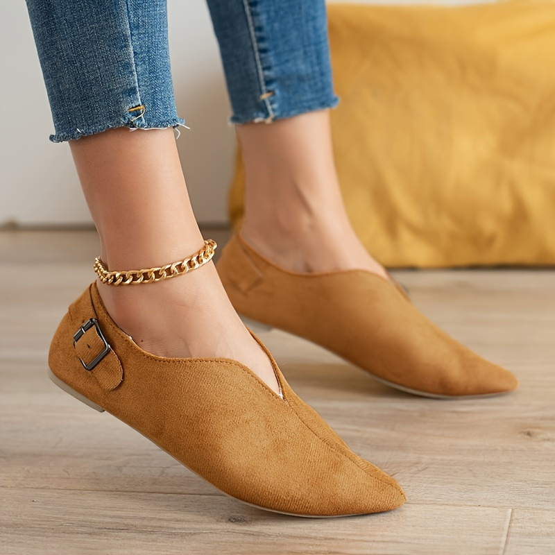 Women's Loafers, Slip-on Casual Shoes, Suede Soft Pointed Toe Flats  24/7 Customer Service  Temu