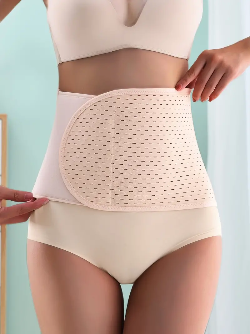 Solid Breathable Tummy Control Belt, Slimming Postpartum Belly Belt,  Women's Underwear & Shapewear