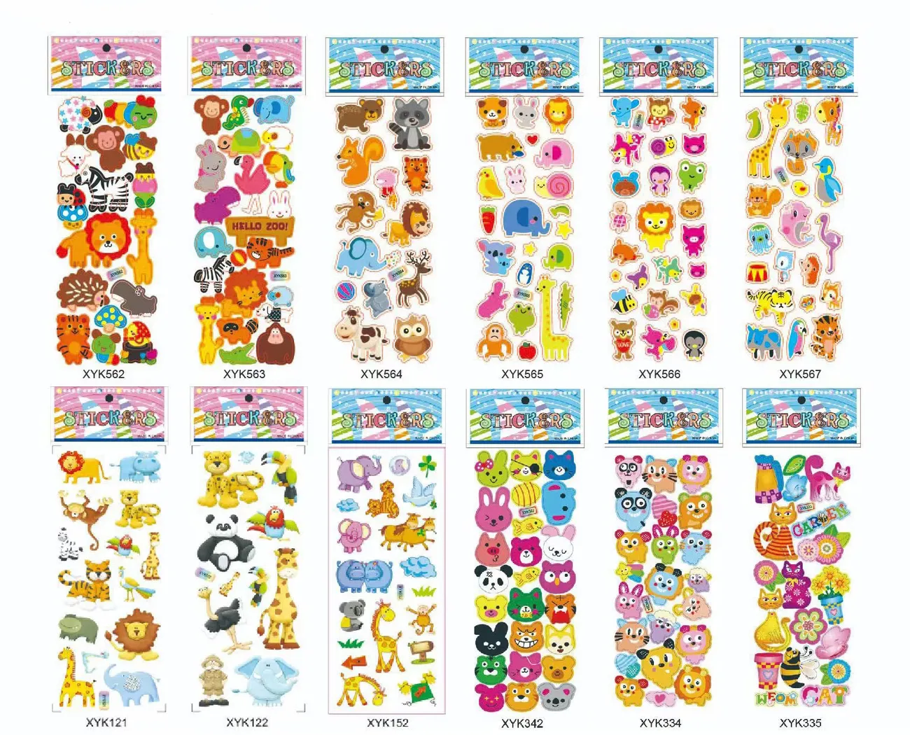 Kids Cartoon Sticker Sheets 3D Puffy Vinyl Bulk Stickers Toys