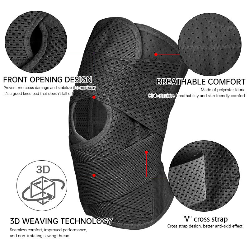 Knee Brace, Arespark Compression Medical Knee Support with Side Stabilizers  & Patella Gel Pads, Knee Wraps for Protection & Injury Recovery, Meniscus Tear  ACL MCL Arthritis, Running Cycling Workout Sports, Men 