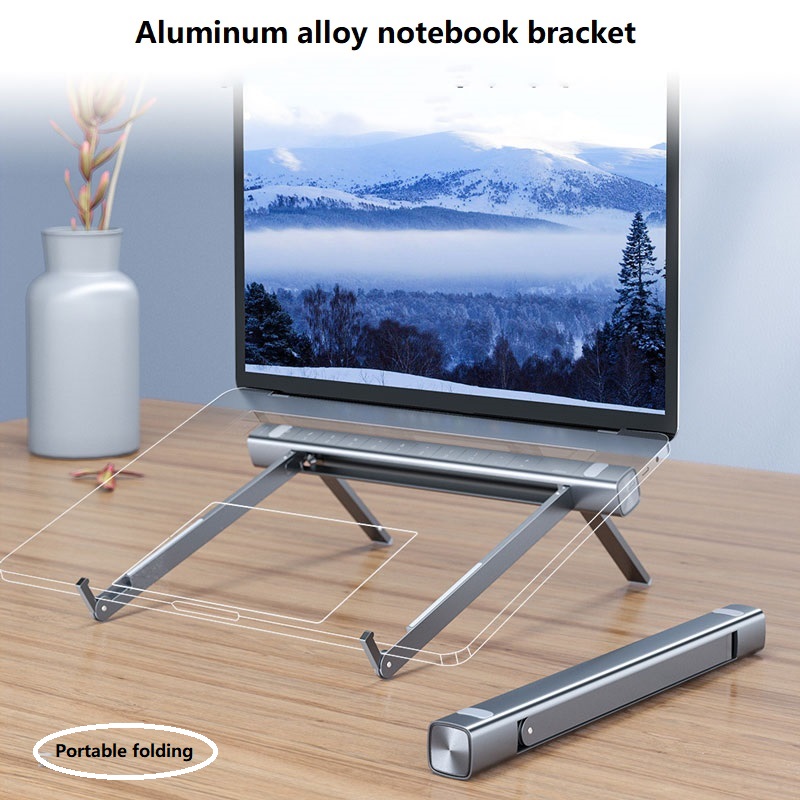 1pc Laptop Stand Aluminum Alloy Thermal Holder Desktop Portable Storage
