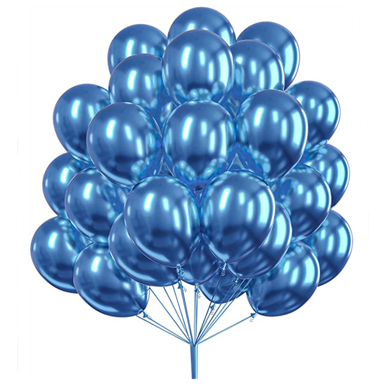 Globos y cintas para globos, paquete de 12 unidades, 12 rollos de cinta  rizadora azul, 48 globos azules, decoraciones de fiesta azul, cinta azul  para