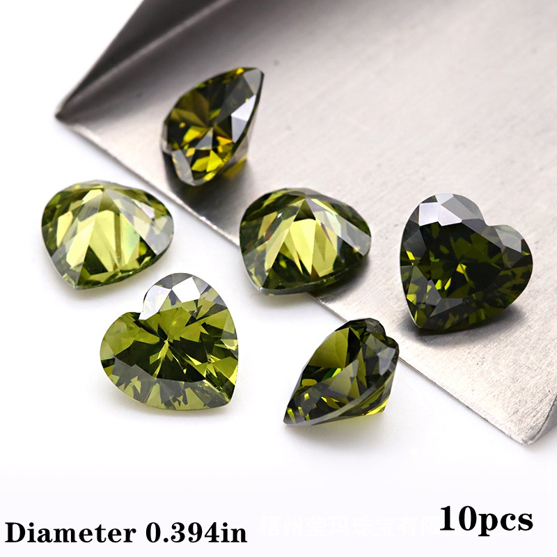 Machine Cut Heart Shape Garnet Cubic Zirconia Artificial - Temu