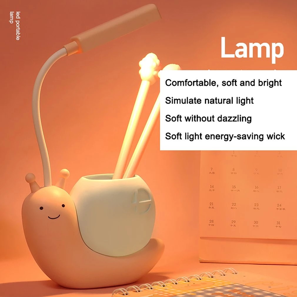 Cute Snail Desk Lamp in Yellow