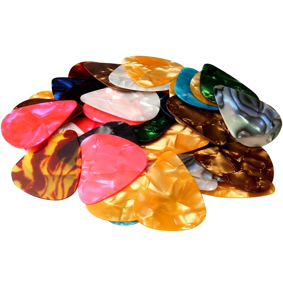 

16/30/50pcs Colorful Guitar And Ukulele Picks - 0.46mm Thickness - Perfect For Bass, Electric, And Acoustic Guitars