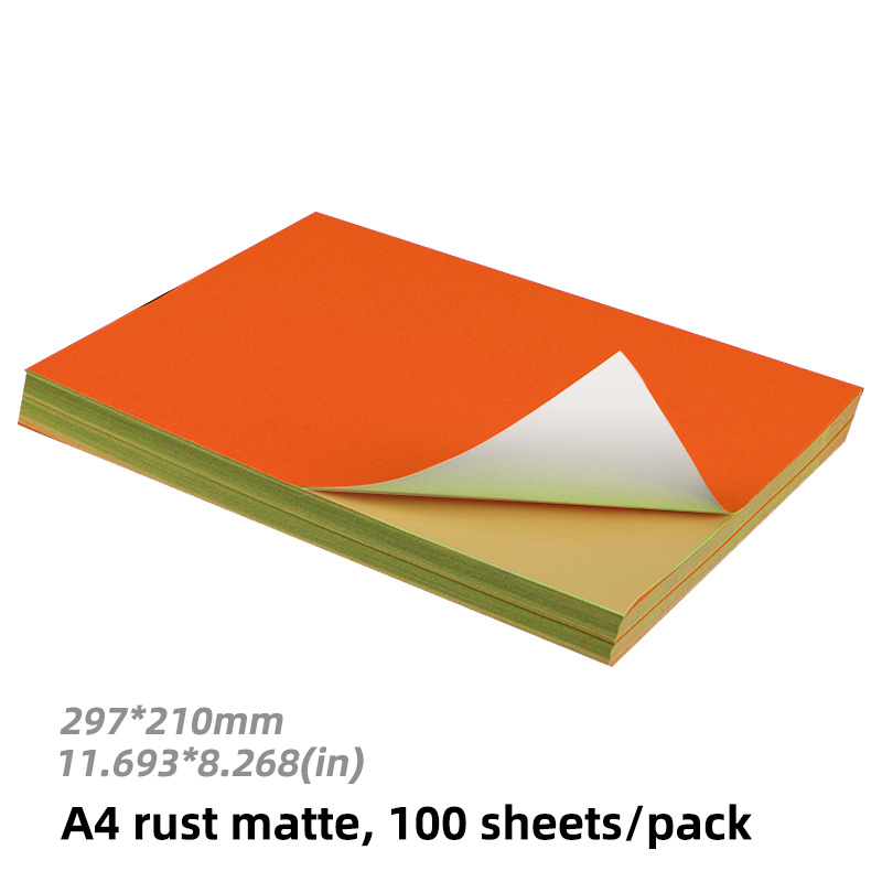 Sticker Paper, 100 Sheets, Fluorescent Orange