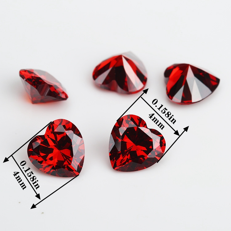 Edible Red Heart Gems - 20mm , 18 pieces