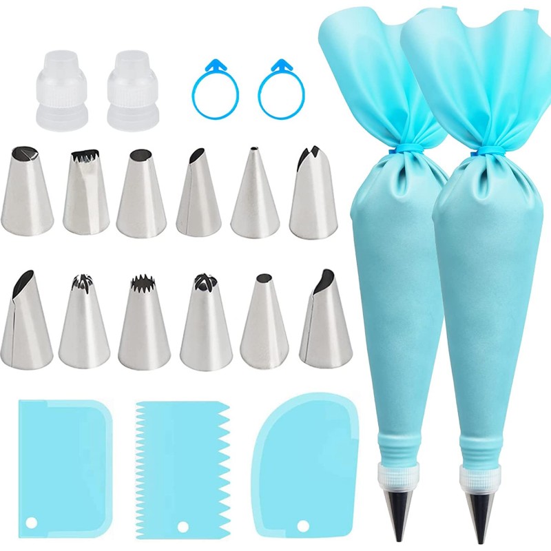 Amazon.com: RFAQK 150PCs Cake Decorating Kit Baking Supplies Tools with  Ebook and Booklet, 3in1 Cake Turntable for Decorating Cakes Cupcakes  Cookies with Piping Bags and Tips Set, Leveler, Spatula & much more: