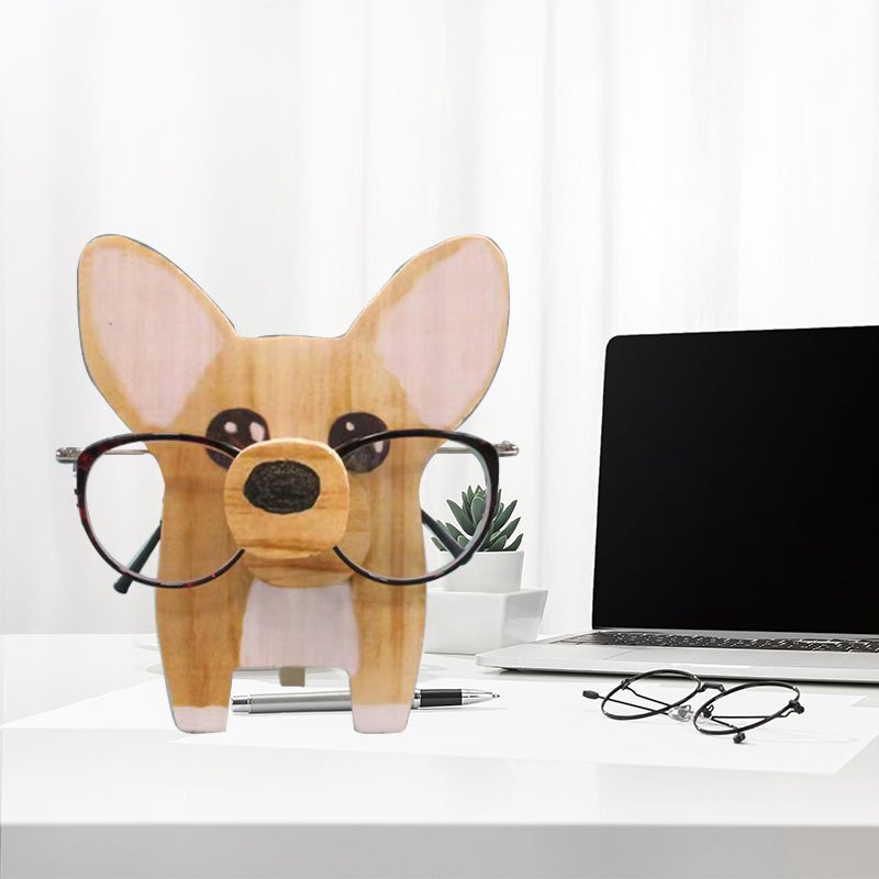 FIYO Animal Shape Glasses Holder, Glasses Holder Natural Odorless Composite  Wood Eyeglasses Pet Glasses Stand Nightstand Spectacle Sunglasses Display