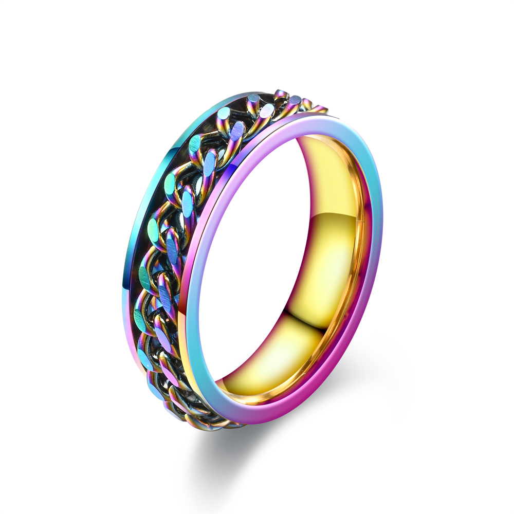 Creative Chain Stainless Steel Ring, Unisex