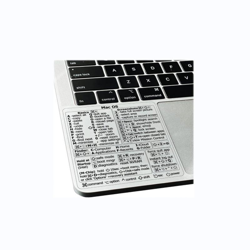 Clear Vinyl Keyboard Shortcuts Sticker For Os (ventura/monterey