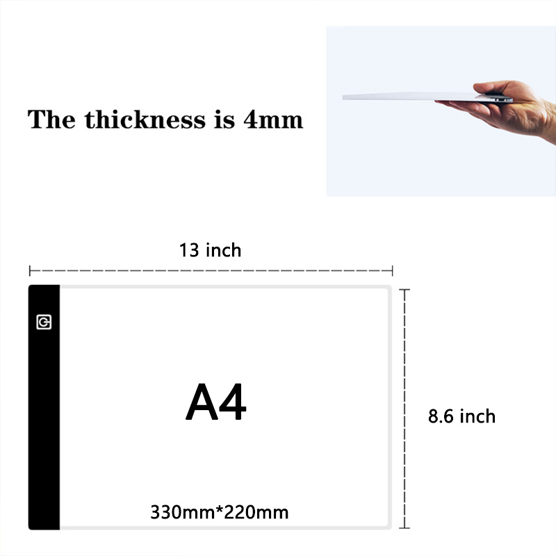 Diamond Painting A4 Ultra-Thin Portable LED Light Box Tracer USB Power  Cable Dimmable Brightness LED Artcraft Tracing Light Pad for Artists  Drawing