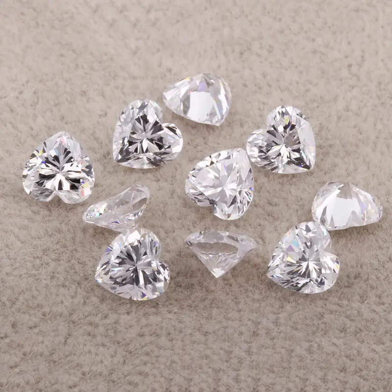 Rhinestones 10mm Prism Cut Heart - 100 pieces –
