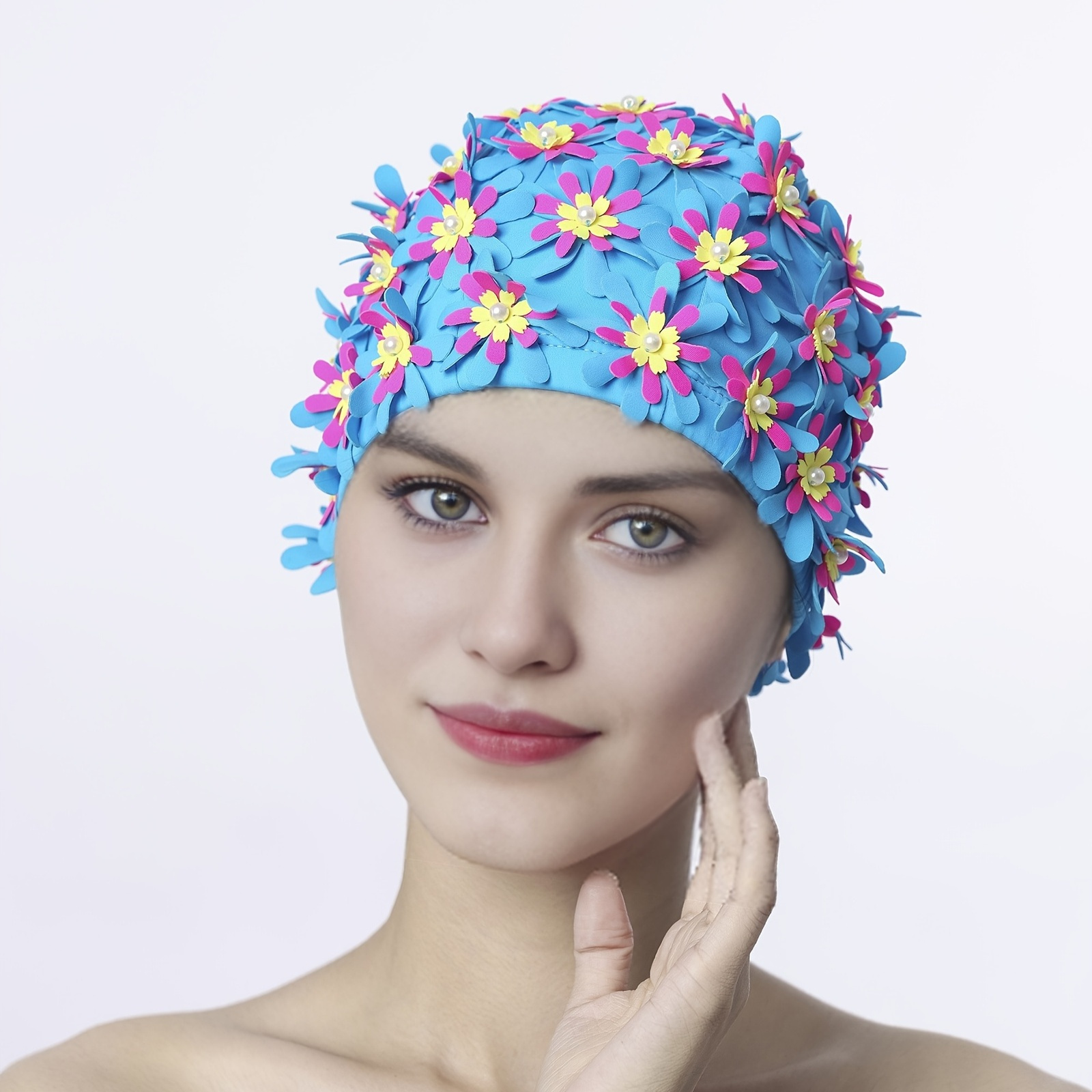 

Retro Floral Petal Swim Cap - Lightweight And Comfortable Bathing Cap For Women