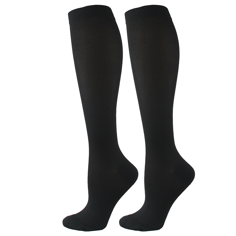 E-shop 1 Paar Kompressionsstrümpfe – Strümpfe mit hoher Kompression, geeignet für Laufen, Wandern, Flug, Fitnessstudio & Training – Uni-Farbe (//) –