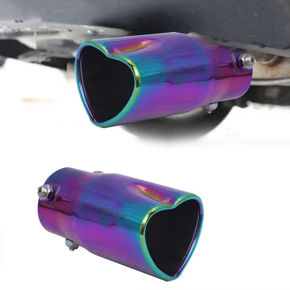 Car Exhaust Tip Stainless Steel Heart Shaped Car Muffler - Temu