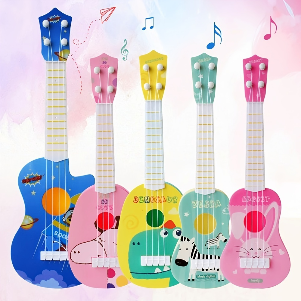 43 CM Guitare ukulélé, Enfants Ukulélé Guitare Jouet, Guitare pour Enfants  avec 4 Cordes Réglables, Mini-Guitare et Médiators pour Améliorer le jeu