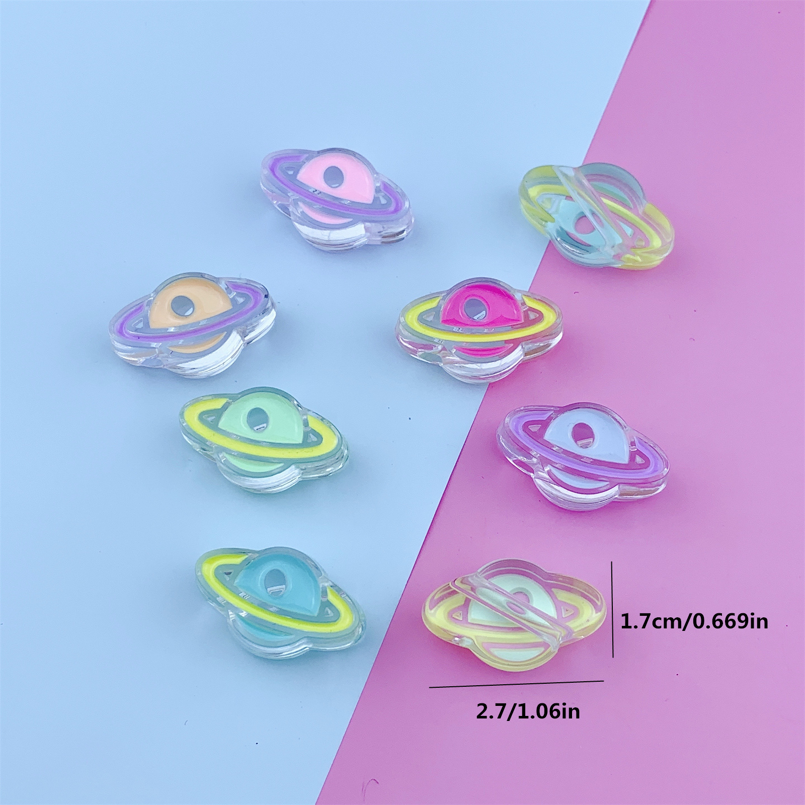 10pcsdiy Acrylic Clear Color Dripper Love Heart Flowers And - Temu