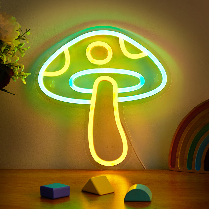 Led Neon Mushroom Cute Neon Sign, Usb Powered Neon Signs Night Light, 3d  Wall Art & Game Room Bedroom Living Room Decor Lamp Holiday Gift - Temu