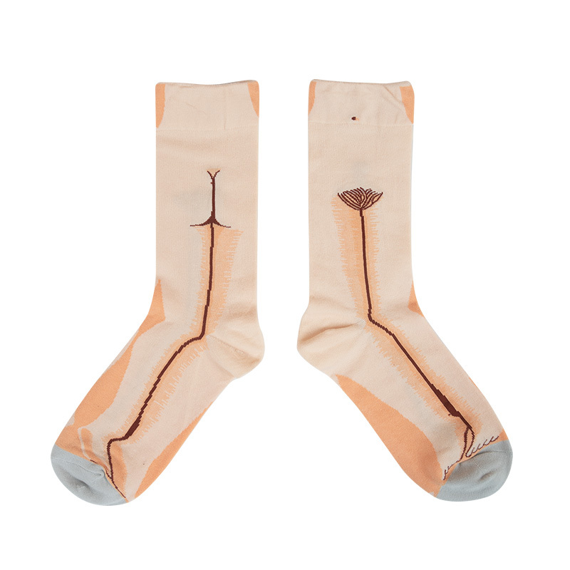 Retro Print Mid Tube Socks Soft & Comfy Funny Pattern Crew Socks Women's