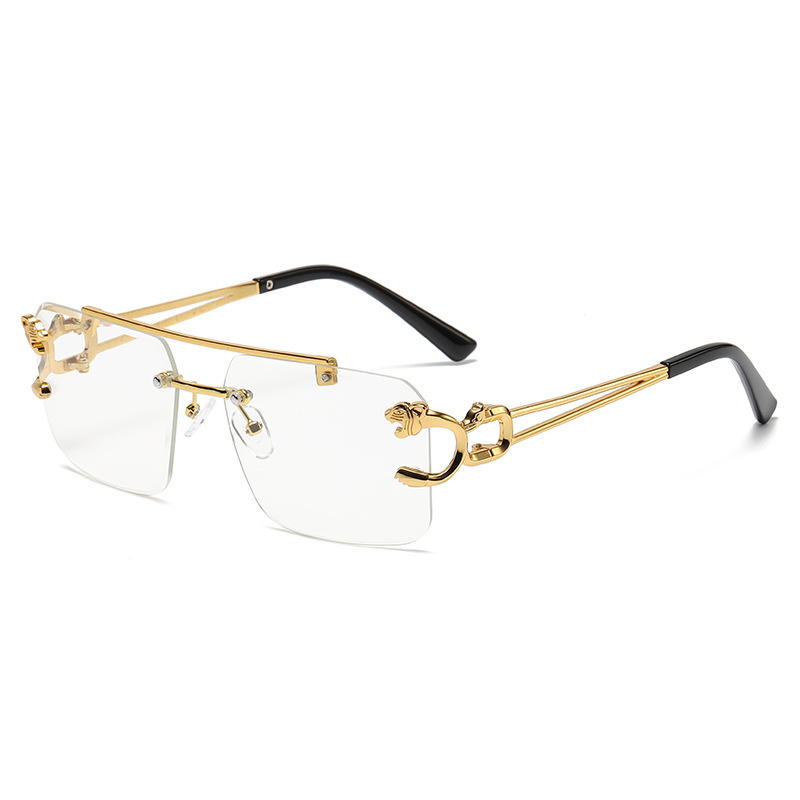 Kepoita Rimless Sunglasses for Women Square Fashion Shades Tinted Lens  Metal Frameless Rectangle Y2K Glasses UV400