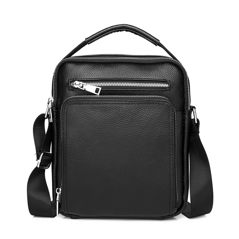 Schlatum Men's Business Genuine Leather Shoulder Bag Simple Top Layer ...