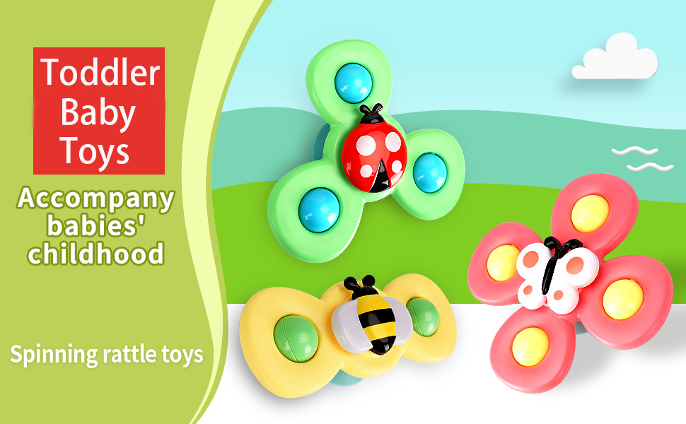 Suction Cup Spinner Toys For 1 2 3 Year Old Boys, spinning Top Baby Toys  12-18 Months, first Birthday Baby Gifts For 1 Year Old Girls