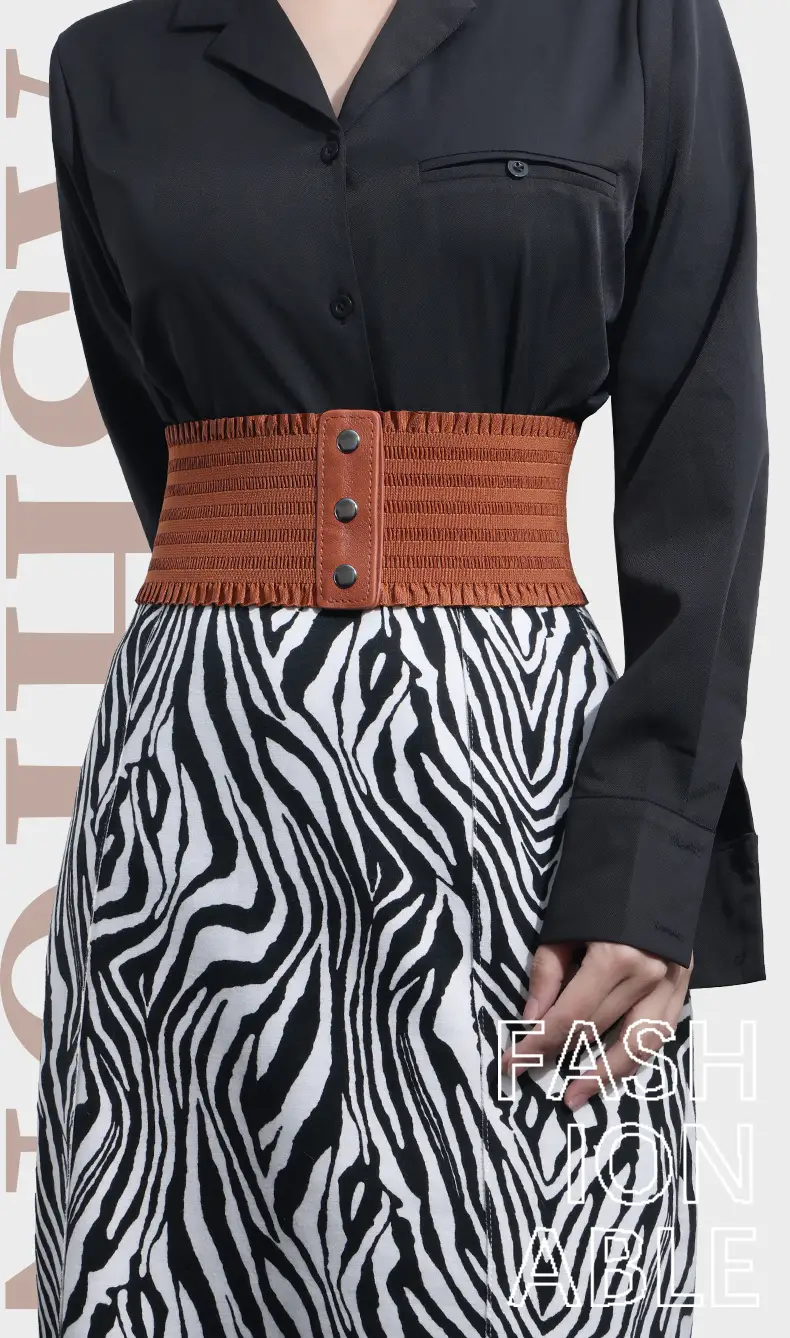 Women's Wide Belt Stretchy Dress Belts Elastic Snap button - Temu Canada