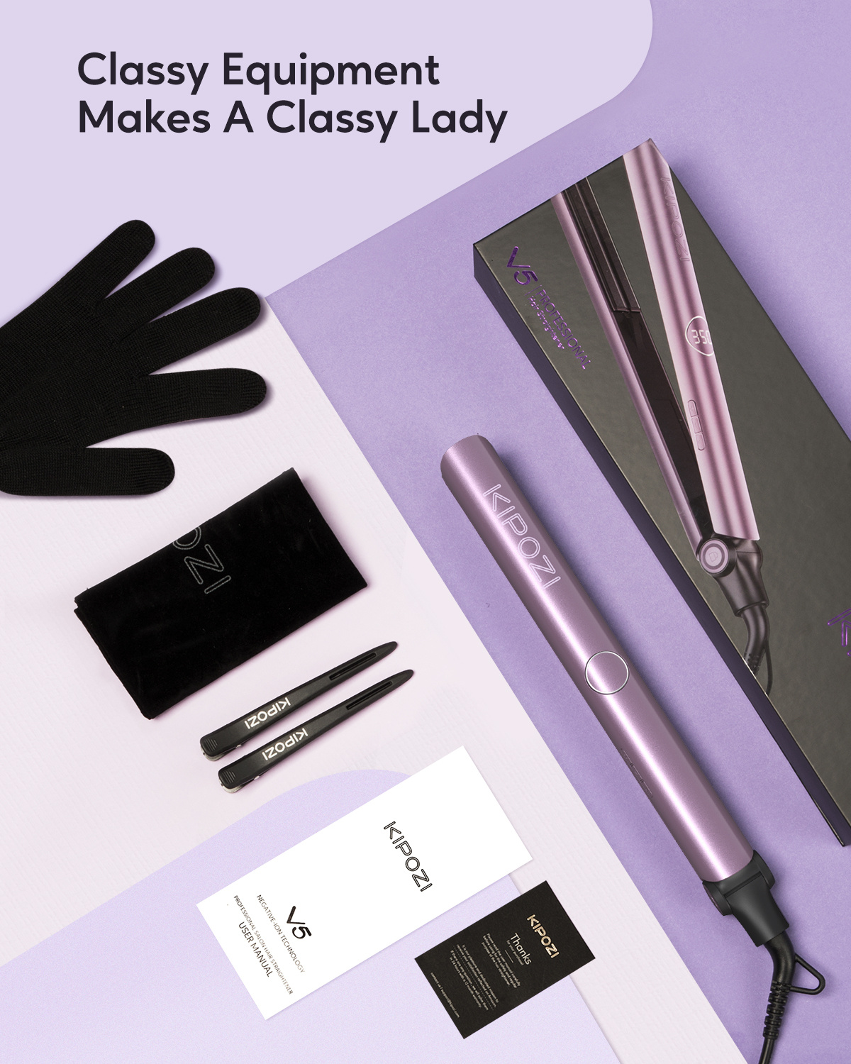 Purple Travel Size Professional Titanium 1 Flat Iron Hair Temu