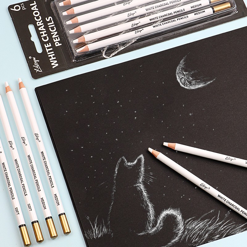 Marie's White Charcoal Pencils Set Sketch Highlight White - Temu Germany