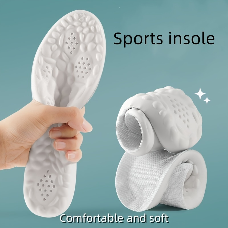 1pair Cloud Insoles Super Soft Popcorn Sports Military Training For A Long Time Standing Not Tired Basketball Arch Support Insoles Latex PU Leather Material