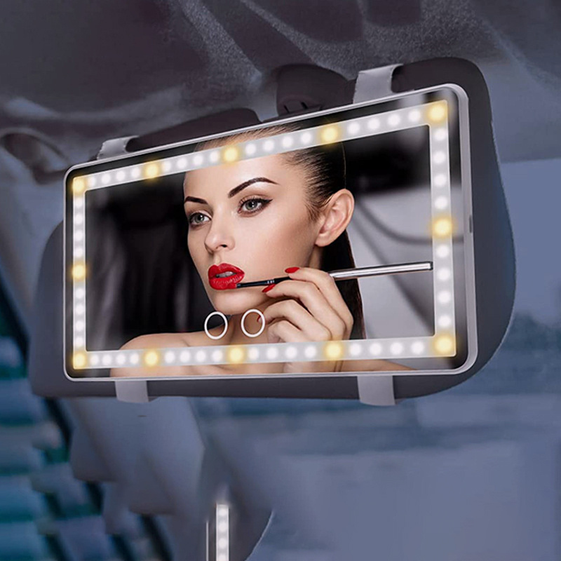 1pc Auto-Sonnenschutz Make-up-Spiegel, Innenrückseite Make-up-Spiegel,  Kosmetikspiegel, Tragbarer Make-up-Spiegel