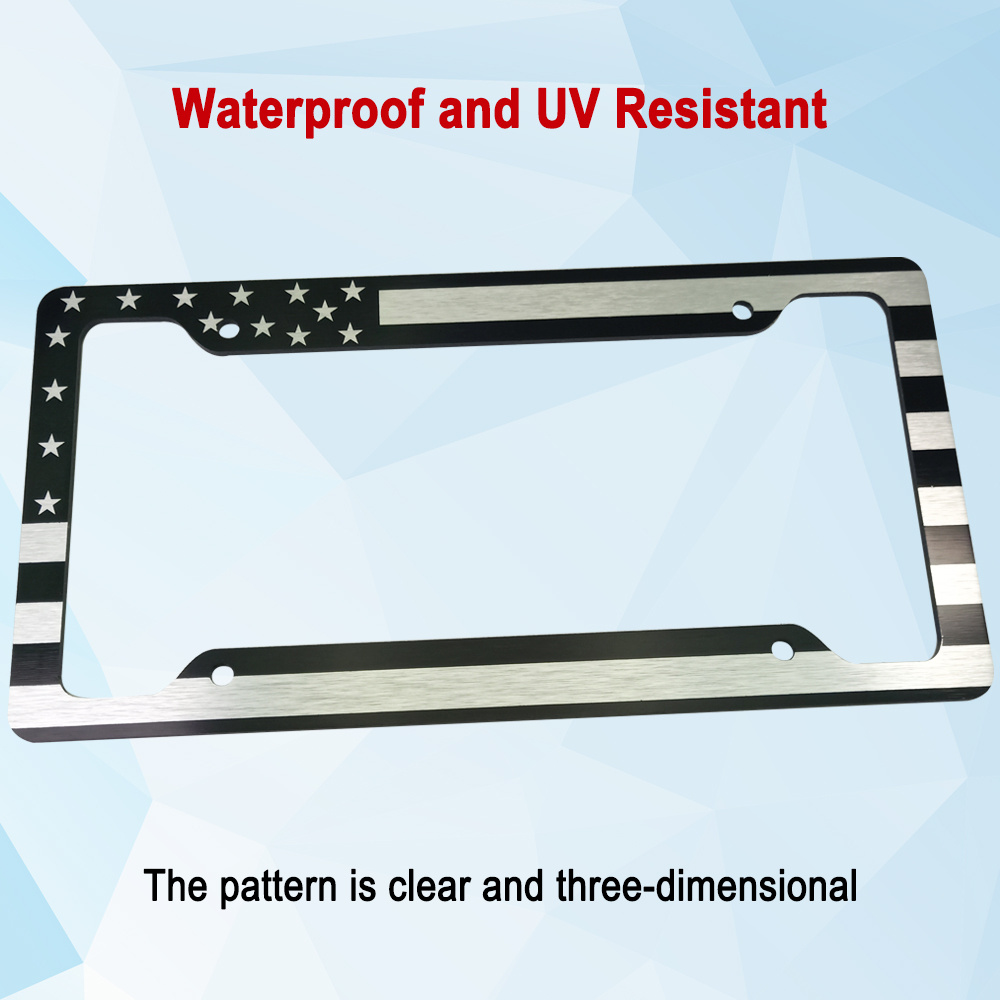 Usa Flag License Plate Frame, Hole Black Patriotic Heavy-duty Aluminum  Personalized Car Tag Holder Cover,for Front Bumper/suv,screws,caps Temu  Canada