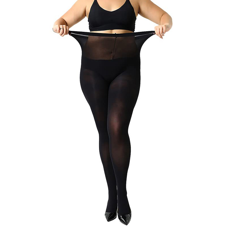 Plus Size Tights pantyhose opaque sheer Tummy Control Stretch Stocking