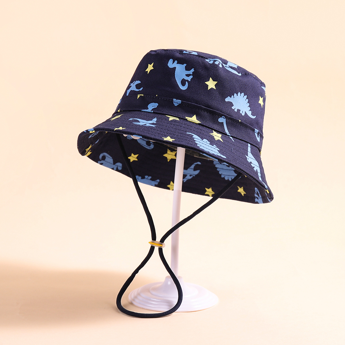 Image of Kids Bucket Hat Cartoon Print Adjustable Drawstring Sun Hat Fisherman Hat Wide Brim Beach Basin Hat Sunscreen Cap For Boys And Girls.