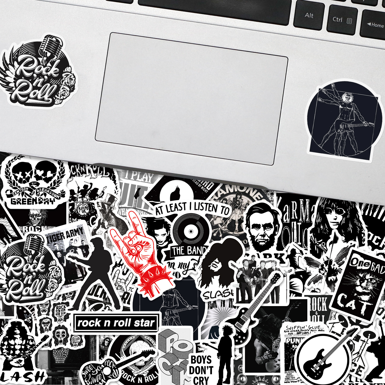 Black White Rock Stickers Graffiti Stickers For Guitar - Temu