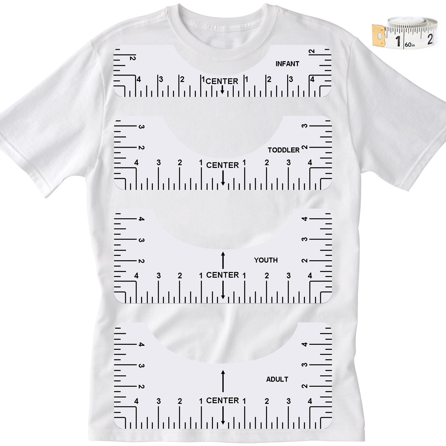 T-shirt Ruler Guide For Vinyl, Tshirt Rulers Alignment Tool Sublimation Heat  Press With Soft Tape Measure For Fashion Center Clothing Design Drafting &  Body Measurement Sewing - Temu Croatia