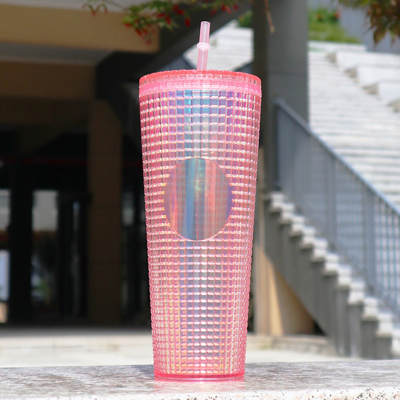 Studded Tumbler Cold Cup With Lid And Straw Reusable Bpa - Temu