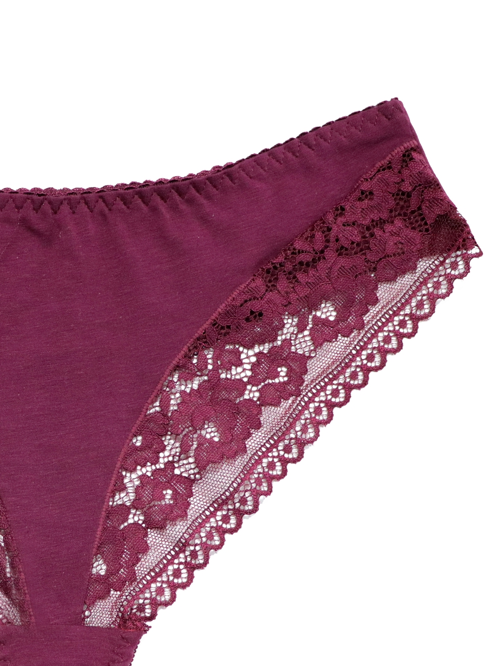 Plus Size Floral Jacquard Contrast Lace Trim Panties Women's Temu