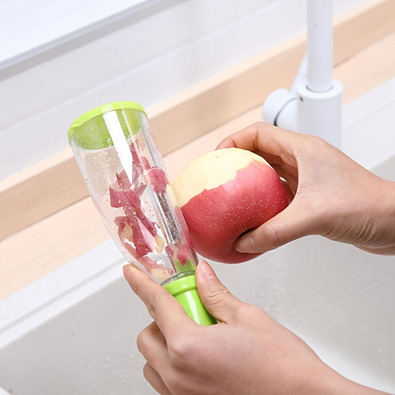 1pc Household Storage Style Peeler For Fruits And Vegetables, Stainless  Steel Peel And Straight Blade With Storage Box