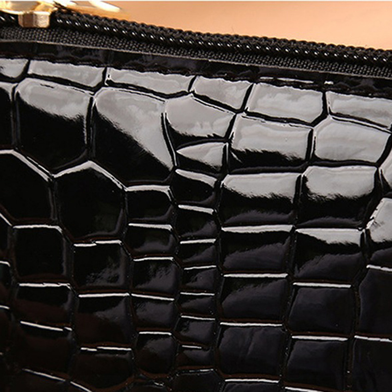 Small Crocodile Pattern Coin Purse Faux Leather Wallet With Zipper Simple Multi Purse With Wristband