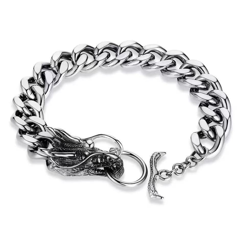 Silver plated/golden plated Double Dragon Head Bracelet - Temu