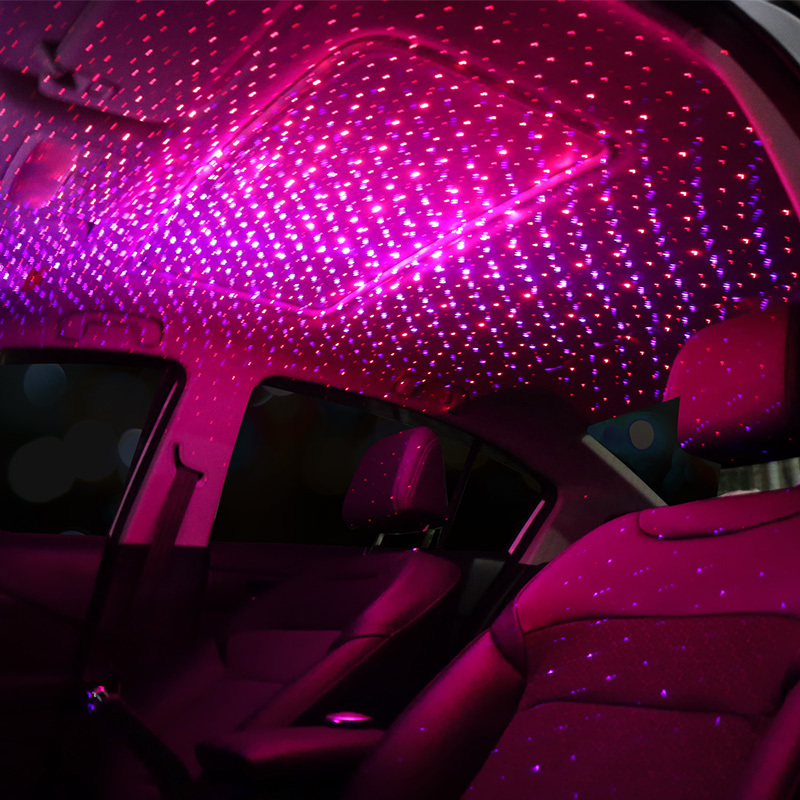 MCUILEE LED Toit de Voiture Etoile Lumière de Toit de Voiture Modernisée  USB Ambient Etoile Projecteur Veilleuse Auto Intérieur Plafond LED  Romantique