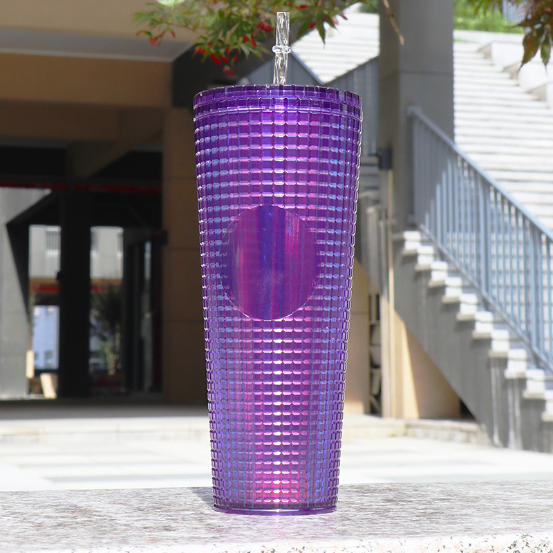 Casewin 24oz Matte Studded Double with Lid and Straw Cup Reusable