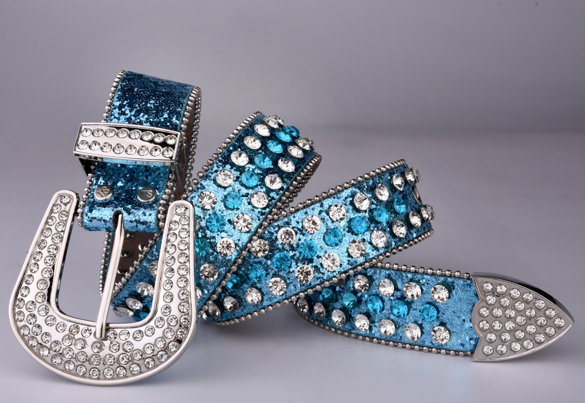 Green Rhinestone Belt For Women – Sparkle PU Leather Waist Belt For Jeans, Skirts, Cowgirl Western Fashion Accessory
