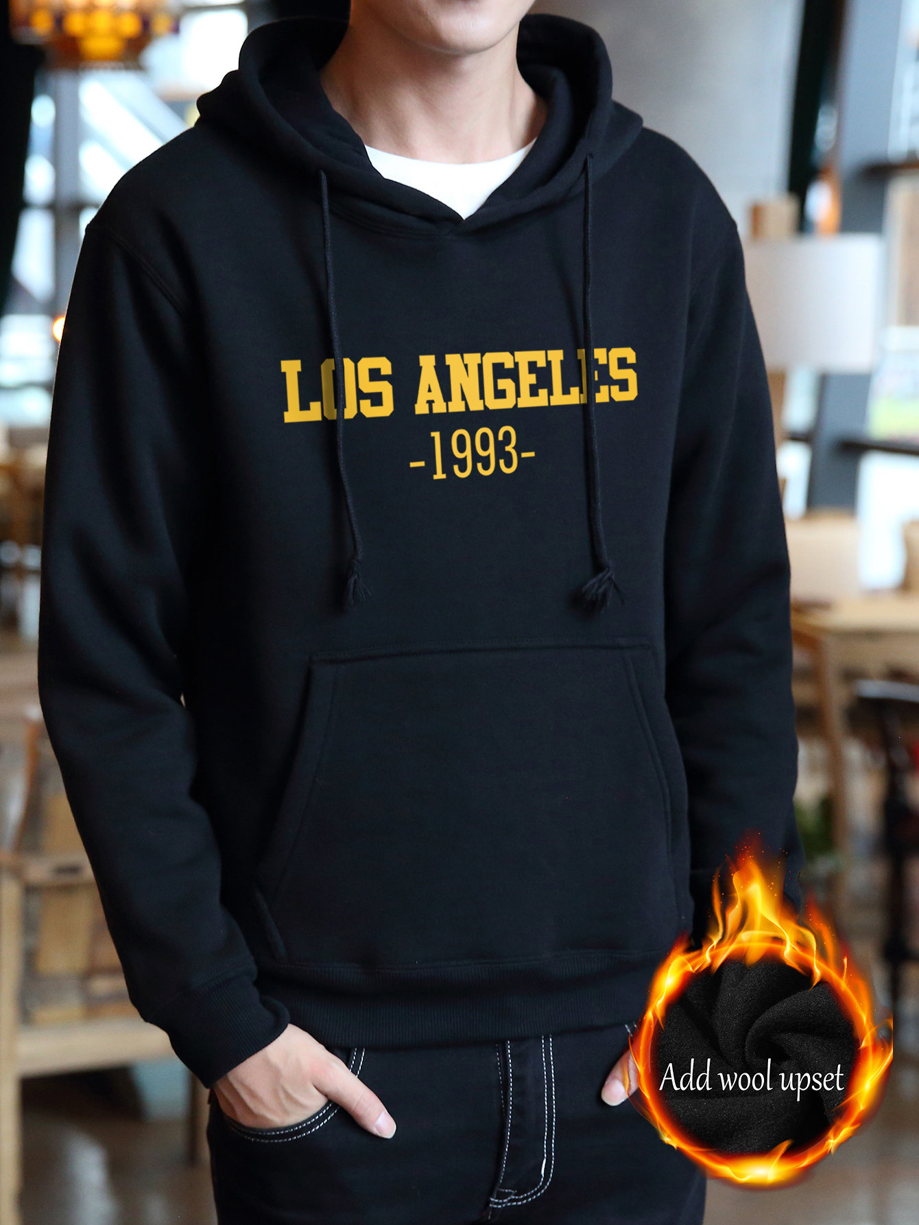 LOS ANGELES Hoodie - White, Blue, Black - Hooded Sweatshirt