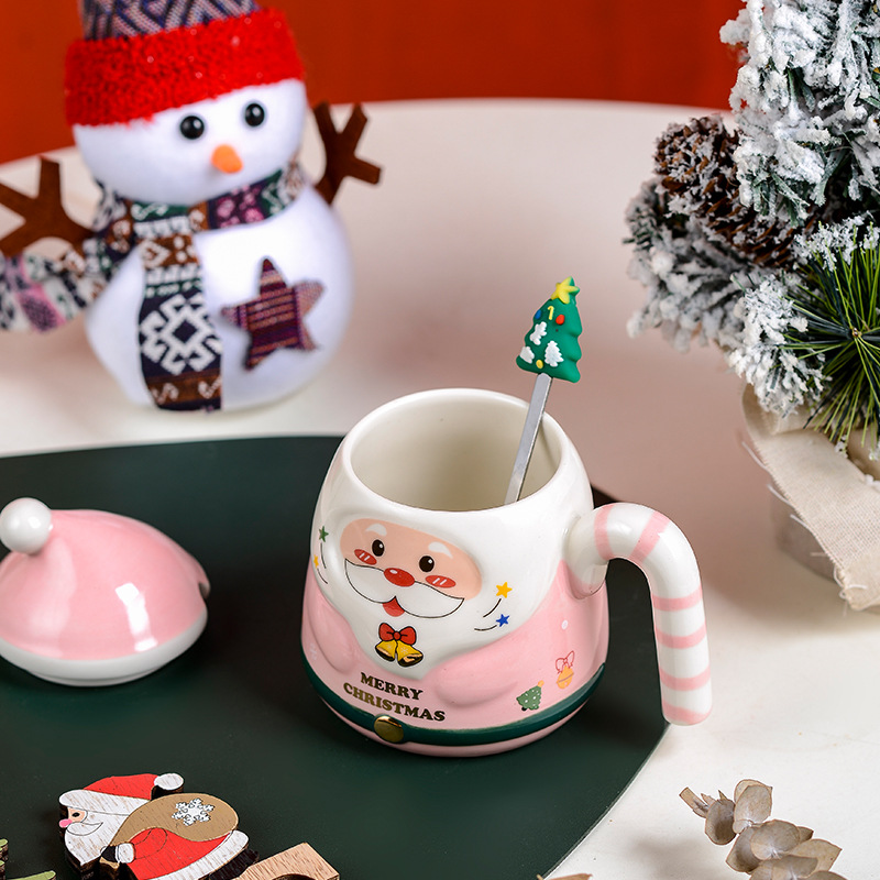 Hand painted Santa Claus Mug Embossed Ceramic Coffee Cup - Temu